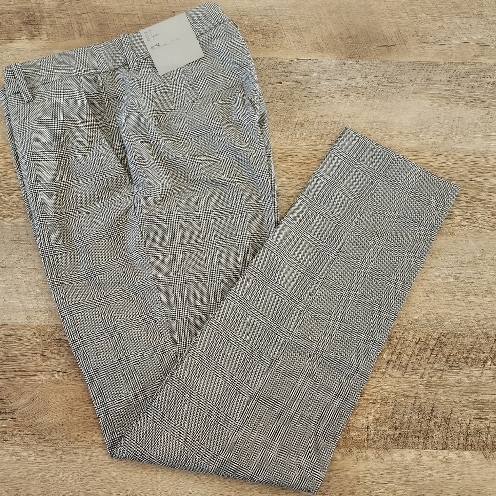 H&M Plaid Black/White/Gray Pants